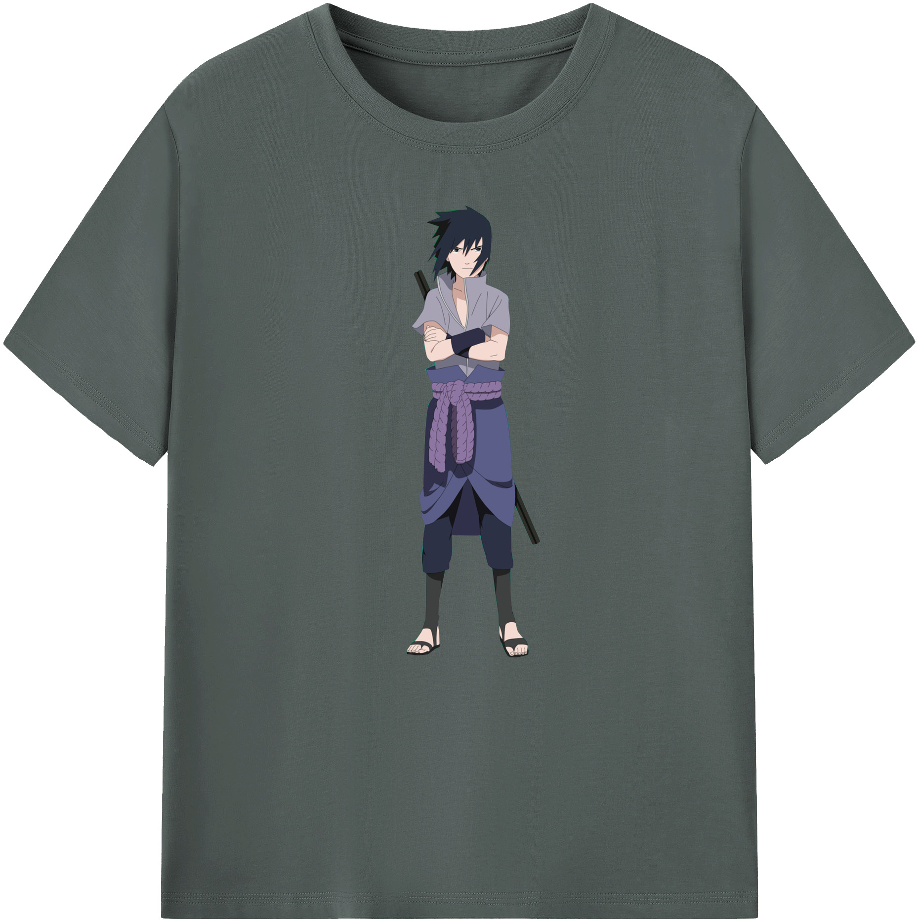 （画像用） NARUTO -ナルト- うちは サスケ Uchiha Sasuke 綿100％ メンズ半袖Tシャツ｜肌触りやわらか＆通気性